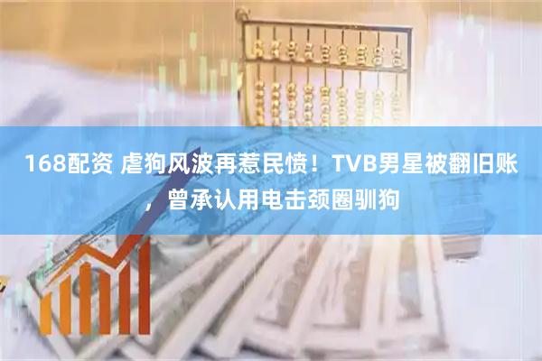 168配资 虐狗风波再惹民愤！TVB男星被翻旧账，曾承认用电击颈圈驯狗